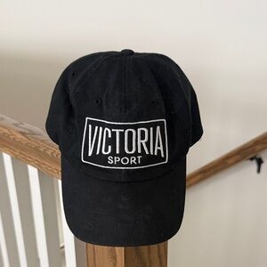 Victoria's Secret Sport Black Baseball Cap with White Logo